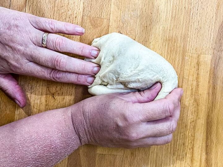 kneading a dough.