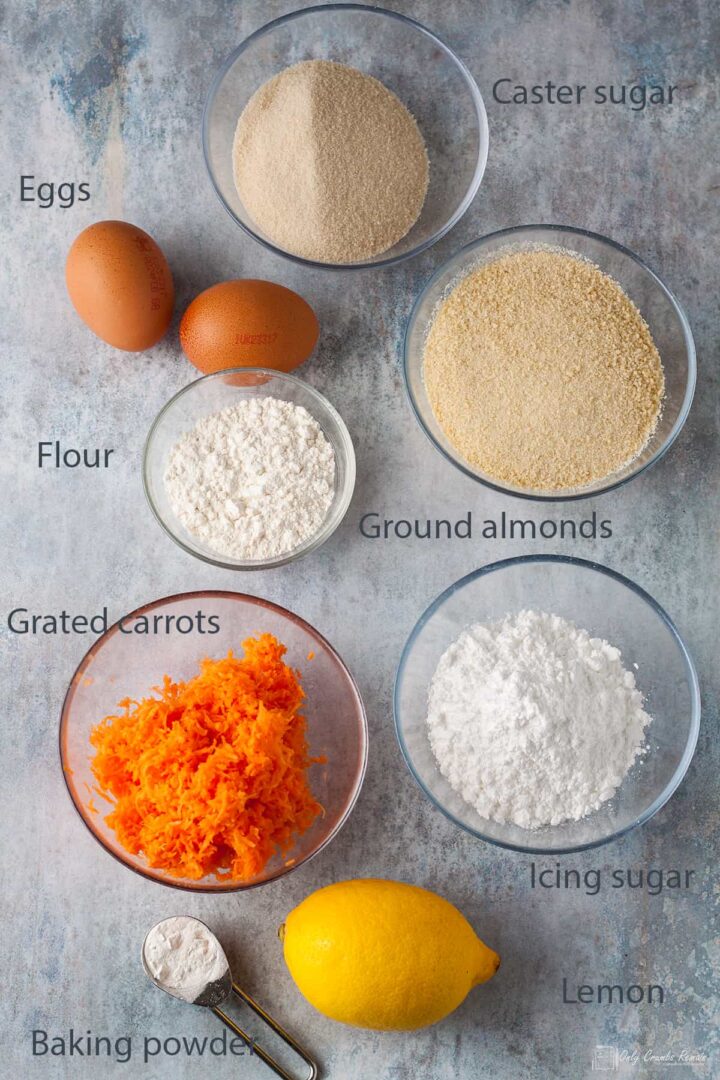ingredients to make swiss carrot cake.