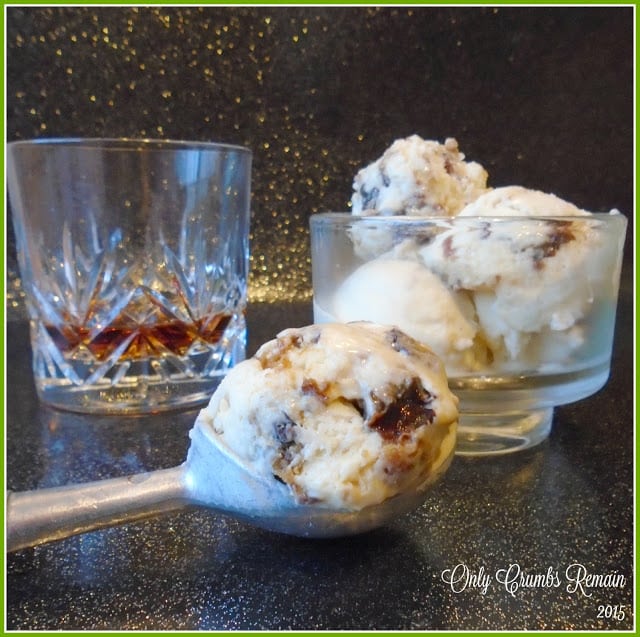 Christmas pudding ice cream in a glass