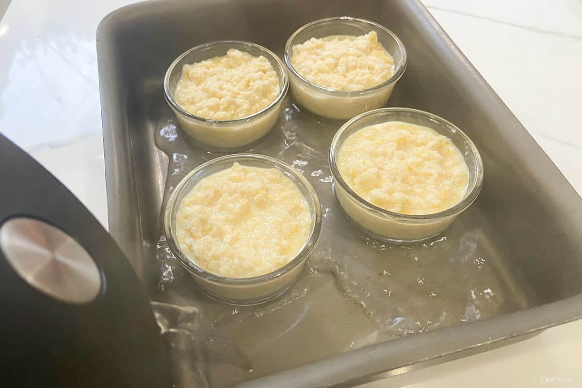 puddings in a water bath.