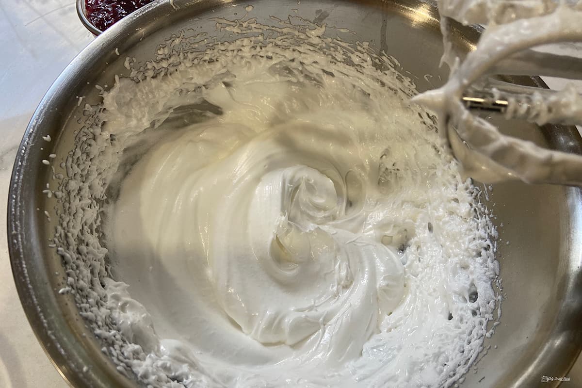 meringue in bowl.