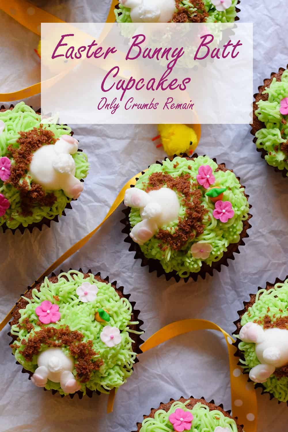 Easter Bunny Butt Cupcakes | Only Crumbs Remain
