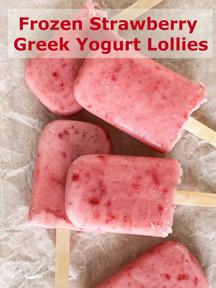 frozen strawberry greek yogurt lollies