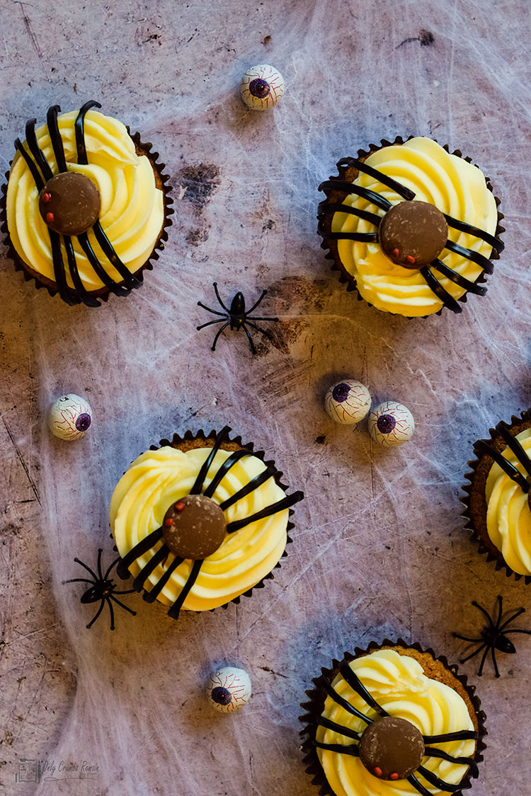 blackcurrant and liquorice spider cupcakes.
