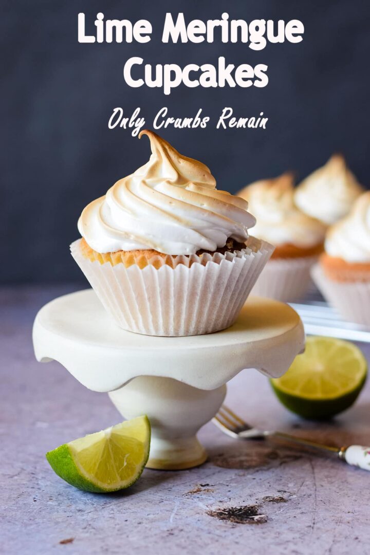 lime meringue cupcake on stand
