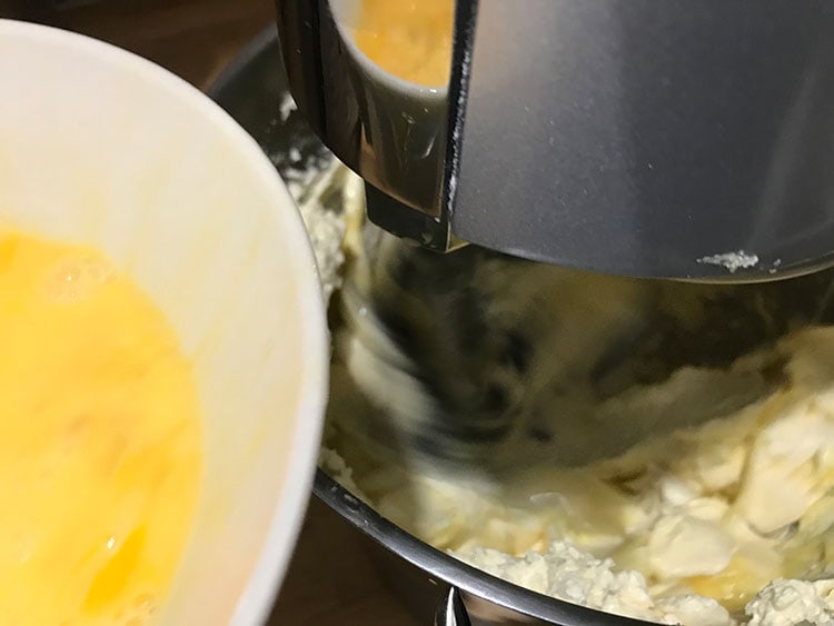 beating in the egg