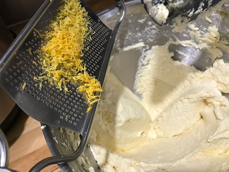 adding lemon zest and juice