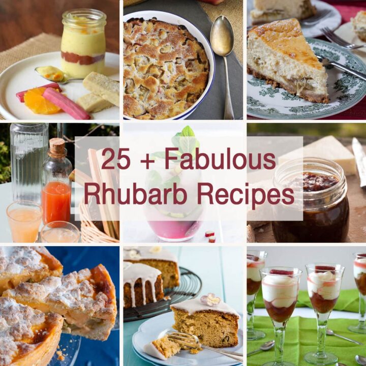 collage of rhubarb recipes