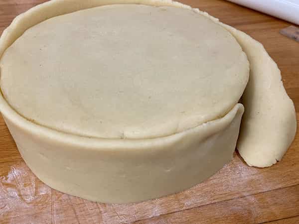 Part marzipaned cake.
