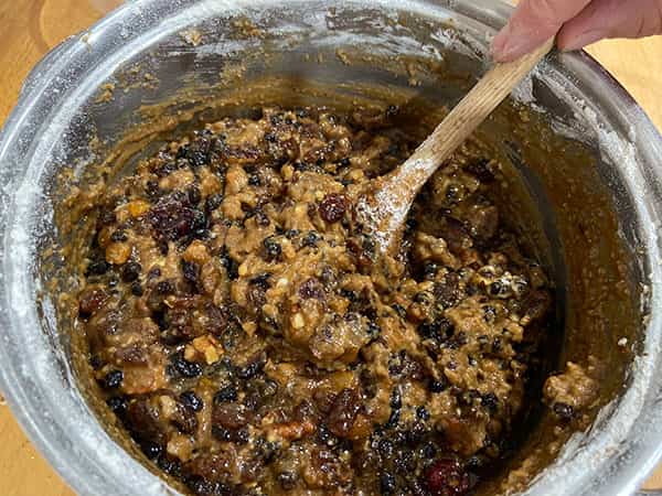 Uncooked cake mixture in pan
