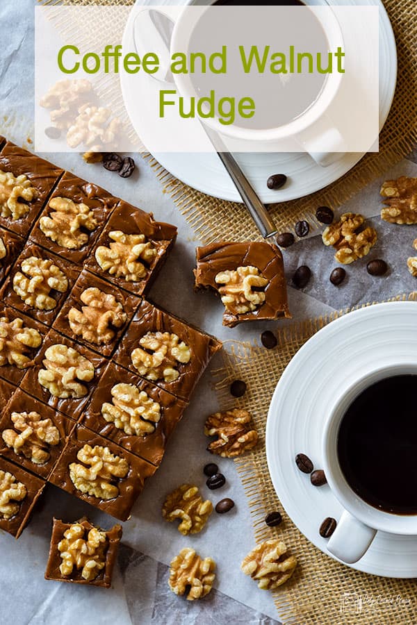 coffee and walnut fudge on parchment.