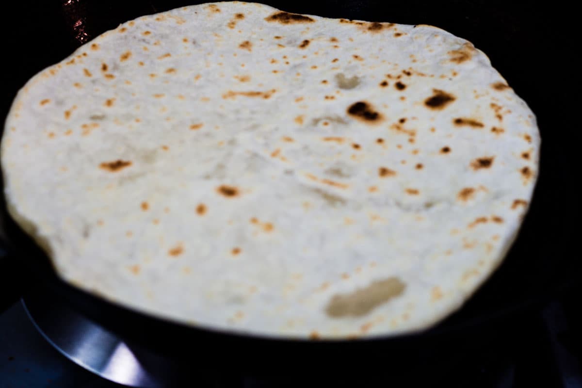 flatbread in pan.