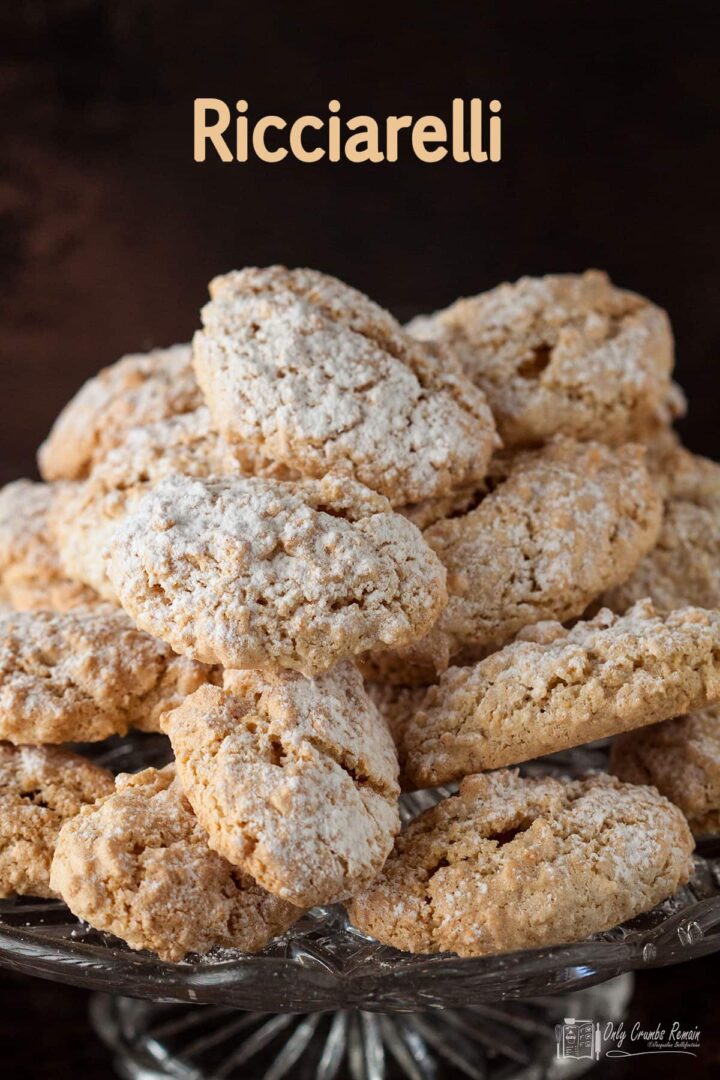 Ricciarelli on glass stand.