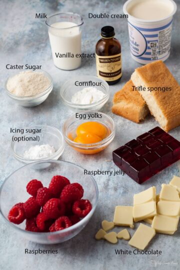 Raspberry & White Chocolate Mini Trifles | Only Crumbs Remain
