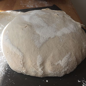 loaf turned out onto baking sheet